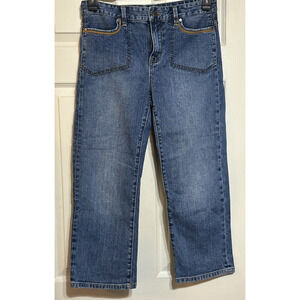 Nautica Jeans Women 4 Denim Straight Leg Embroidered Pocket Classic Pa